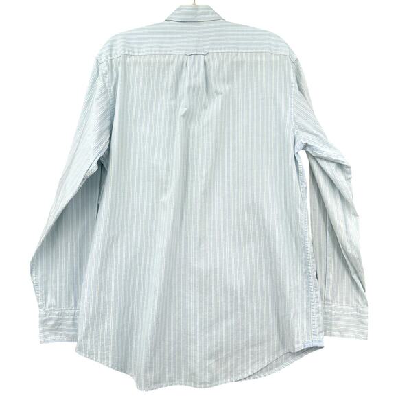 IZOD Saltwater Newport Oxford Striped Long Sleeve Button Down Shirt Mens Medium - Picture 2 of 6